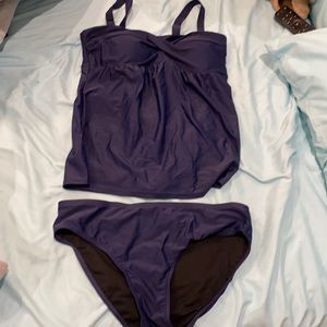 Never worn Navy 2 piece bathing suit